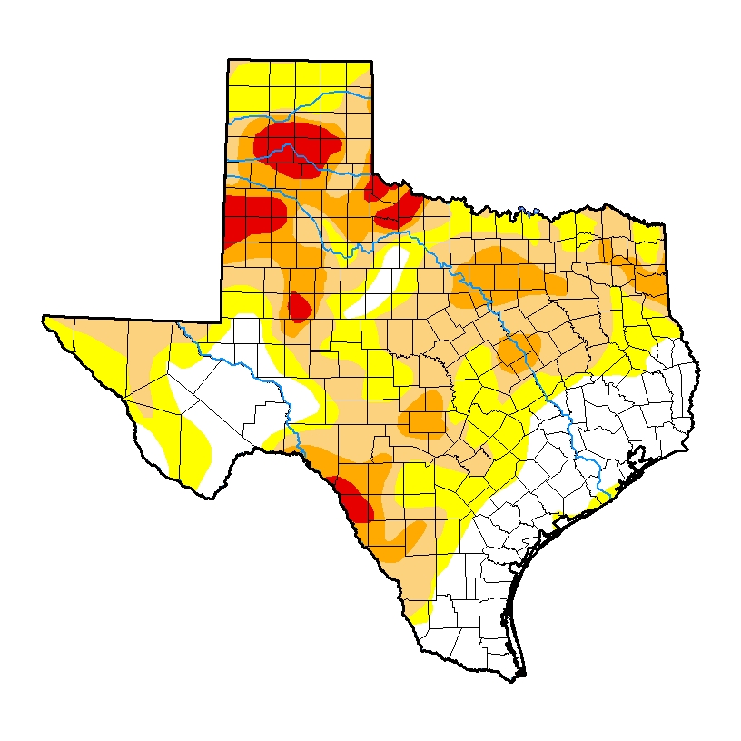 texas drought water weather july